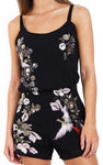 Floral and Bird Sequin Embellishment Two Piece