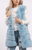 Ultra Soft Chevron Faux Rabbit Fur Leather Panel Gilet