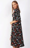 Maxi Long Floral Print Ruffle Sleeve Summer Holiday Kimono Jacket