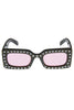 Pearl Detail Square Plastic Sunglasses