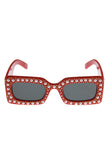 Pearl Detail Square Plastic Sunglasses