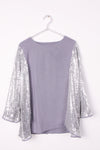 Oversized Contrast Sequin Sleeve Top