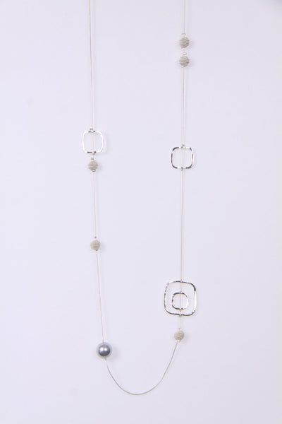 Square and Beads Lagen Look Jewellery Women Necklace