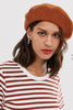 Woolen Beret Hat in rust brown