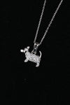 Dog Necklace Diamante and chain 