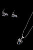 Bow Cubic Zirconia Nickel Free Earring & Necklace Sets