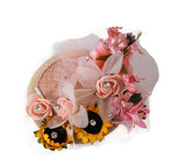 Small Floral  Grossgrain Diamante Clip on Fascinator