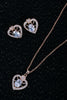 Cubic Zirconia Heart Necklace & Earring Sets
