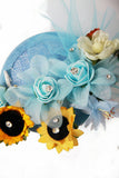 Small Floral  Grossgrain Diamante Clip on Fascinator