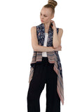 Sleeveless Waterfall Paisley Print Waistcoat Jacket