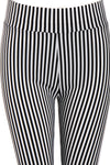 Black and White High Waisted Stripe Skinny Legging