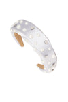 Jewels And Pearls Thick Padded Satin HAIRBAND Headbands in silver