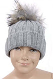 KID Detachable Fur Bobble Pom Pom Hat