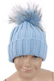 KID Detachable Fur Bobble Pom Pom Hat