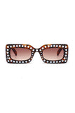 Pearl Detail Square Plastic Sunglasses