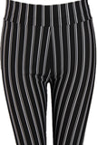 Black and White Double Stripe High Waisted Skinny Legging