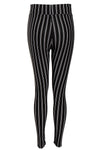 Black and White Double Stripe High Waisted Skinny Legging