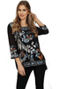 Black Color Embellished Over sized Top