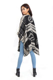 Black Grey White Aztec Blanket Cape