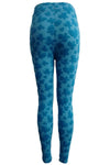 Blue High-Waisted Butterfly Print Leggings