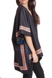 Border Print Poncho