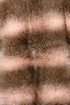 Brown and Pink Stripe Faux Fur Gilet