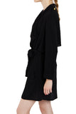 Chiffon Relaxed Waterfall Open Front Shoulder Tap  Jacket with Cape Back