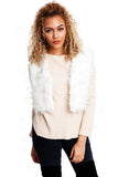 Cropped Long Fur Faux Fur Gilet