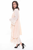 Double Layered Waterfall Floaty Sleeveless Waistcoat Jacket