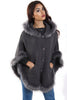 Faux Fur Knitted Hood Poncho