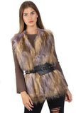 Faux Fur Shaggy Patch Gilet