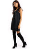 Faux Suede Chain Lace Up Festival Mini Dress