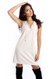 Faux Suede Chain Lace Up Festival Mini Dress