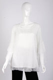 Floaty Ruffle Sleeve Small Heart  Embroidered Blouse Top