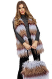 Fluffy Faux Fur Zip Shoulder Handbag
