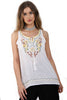 Floral Embroidery Boho Top