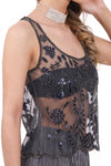 Floral Sequin Applique Cami Sheer Top