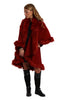 Fluffy Double Layered Faux Fur Trim Poncho