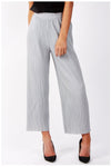 Full Length High Waist Pinstripe Pleated Culotte Trouser