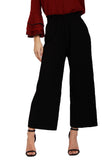 Full Length Thick Elasticated High Waist Pleated Culotte Trouser