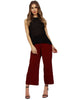 Full Length Thick Elasticated High Waist Pleated Culotte Trouser