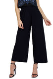 Full Length Thick Elasticated High Waist Pleated Culotte Trouser