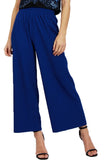 Full Length Thick Elasticated High Waist Pleated Culotte Trouser