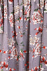 Grey Floral Print Chiffon Off Shoulder Summer Dress Top