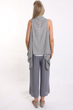Geometric Print Waterfall Chiffon Waistcoat