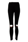 High Waist Elasticated Waist Stretch Ripped Knee Stripe Detail Legging