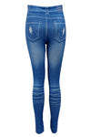 High Waist Slim Fit Stretchy Denim Look Skinny Leggings