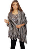 Knitted Real Fur Scarf with Tassels