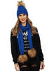 Knitted Faux Fox Fur Pom Pom Scarf