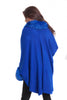 Knitted Faux Fur trim sleeve Poncho Cape